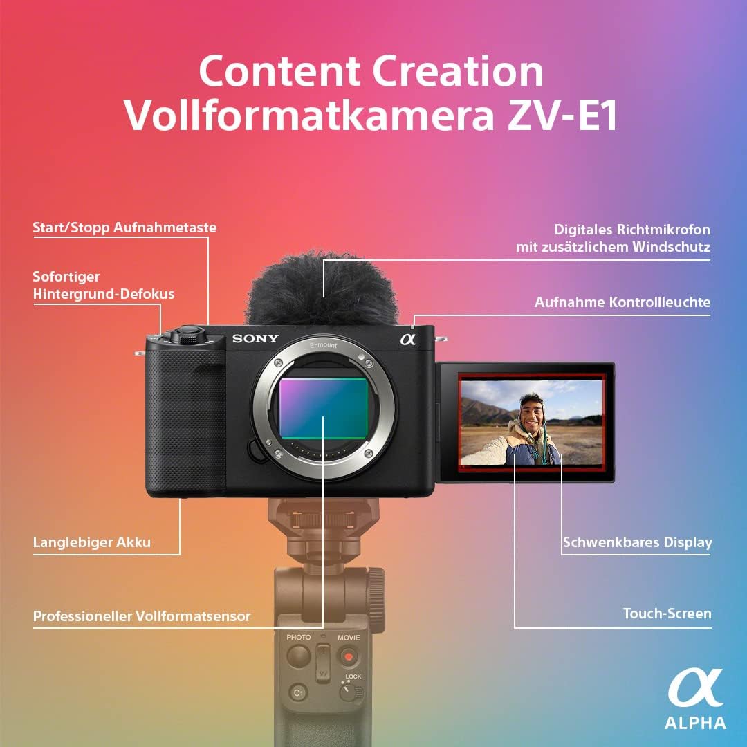Sony ZV-E1 - ZV-E1 Body (Black) - Scopri l'innovazione di alta qualità - a soli 2043€