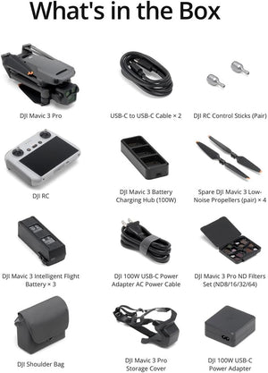 DJI Mavic 3 Pro Fly More Combo con DJI RC (radiocomando con schermo), drone con tripla fotocamera e Hasselblad con CMOS da 4/3 - Scopri l'innovazione di alta qualità - a soli 2482€