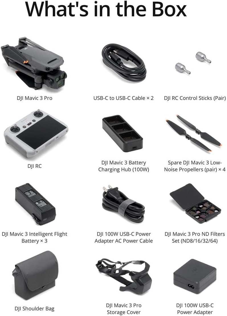 DJI Mavic 3 Pro Fly More Combo con DJI RC (radiocomando con schermo), drone con tripla fotocamera e Hasselblad con CMOS da 4/3 - Scopri l'innovazione di alta qualità - a soli 2482€
