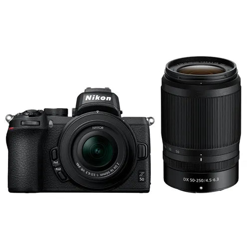 Nikon Z50 + Z DX 16-50VR+50-250VR Fotocamera Mirrorless, CMOS DX da 20.9 Mp, Sistema Hybrid-AF, Nero - Scopri l'innovazione di alta qualità - a soli 1223€