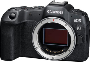 Canon Fotocamera mirrorless EOS R8 full-frame (solo corpo) con 24,2 MP, video 4K, processore di immagini DIGIC X (nero) - Scopri l'innovazione di alta qualità - a soli 1410€