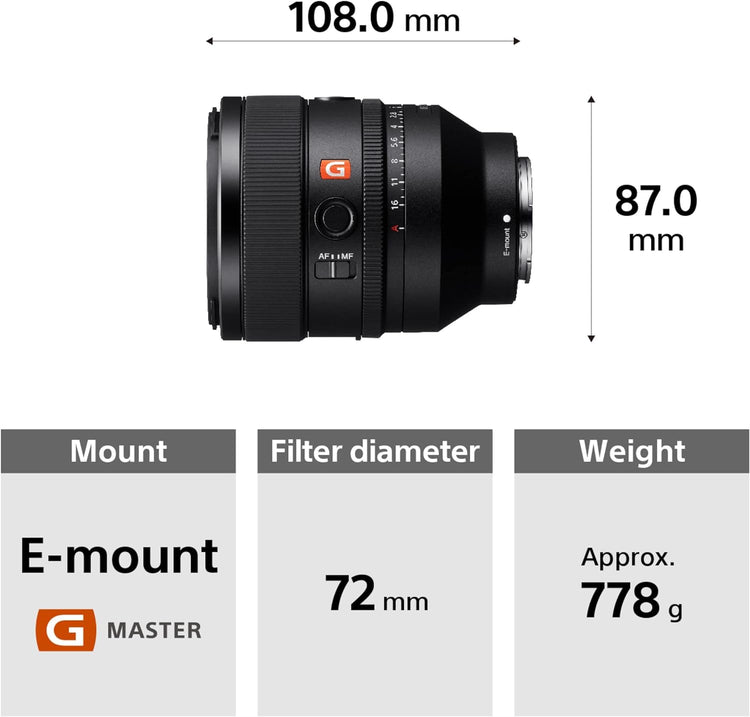 Sony obiettivo FE 50mm f/1.2 GM (SEL50F12GM) - Scopri l'innovazione di alta qualità - a soli 1896€