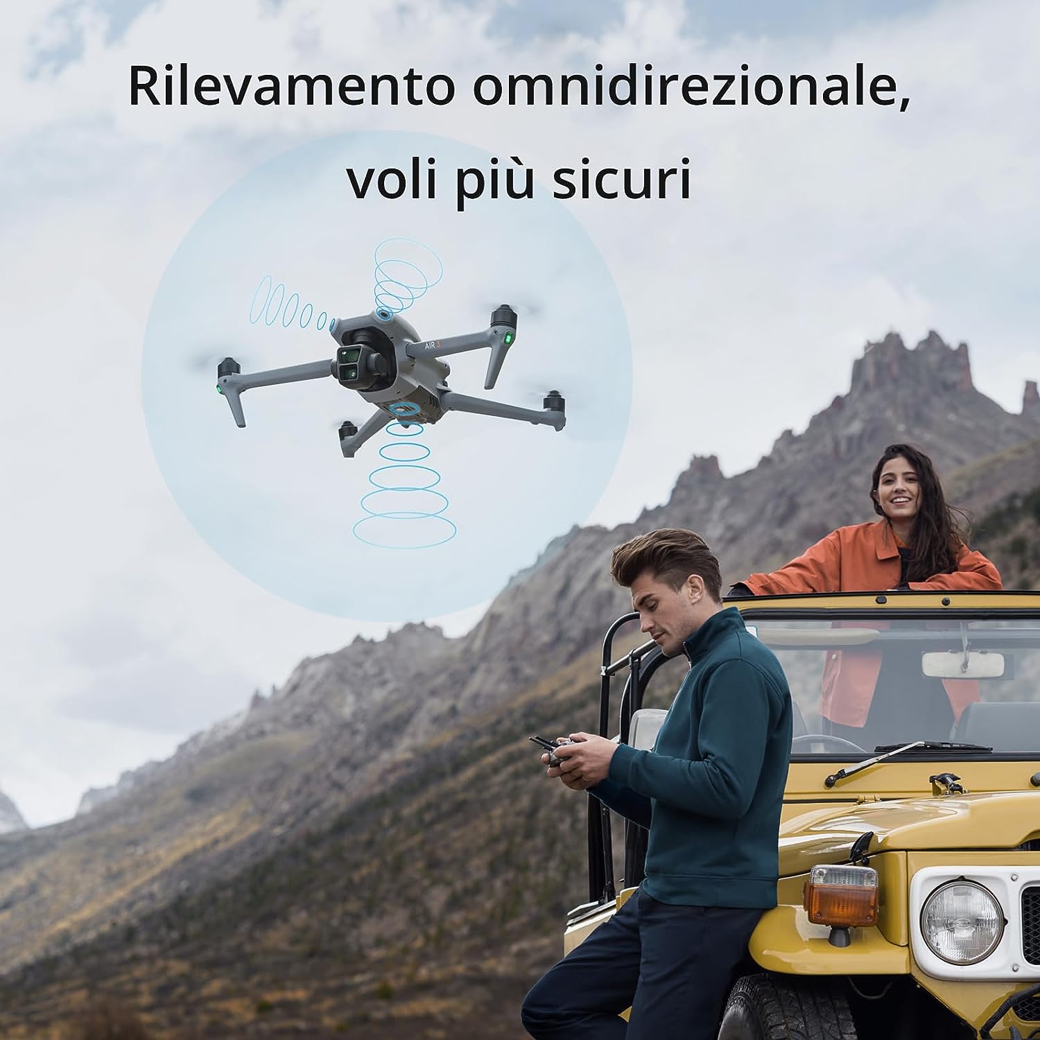 DJI Air 3 Fly More Combo con DJI RC 2 radiocomando con schermo), drone con doppia fotocamera principale media e grandangolare 4K HDR - Scopri l'innovazione di alta qualità - a soli 1410€