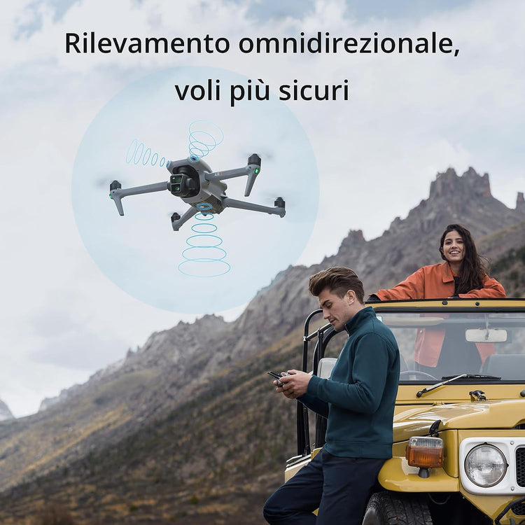DJI Air 3 Fly More Combo con DJI RC 2 radiocomando con schermo), drone con doppia fotocamera principale media e grandangolare 4K HDR - Scopri l'innovazione di alta qualità - a soli 1410€