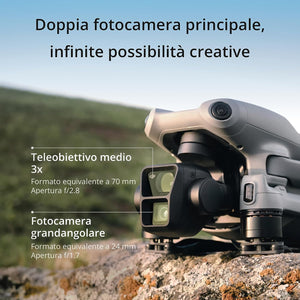 DJI Air 3 Fly More Combo con DJI RC 2 radiocomando con schermo), drone con doppia fotocamera principale media e grandangolare 4K HDR - Scopri l'innovazione di alta qualità - a soli 1410€