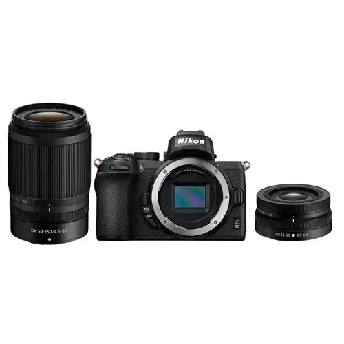 Nikon Z50 + Z DX 16-50VR+50-250VR Fotocamera Mirrorless, CMOS DX da 20.9 Mp, Sistema Hybrid-AF, Nero - Scopri l'innovazione di alta qualità - a soli 1223€